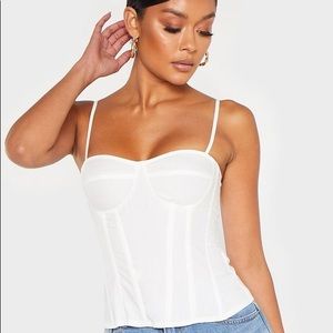 PLTWhite corset top- brand new!